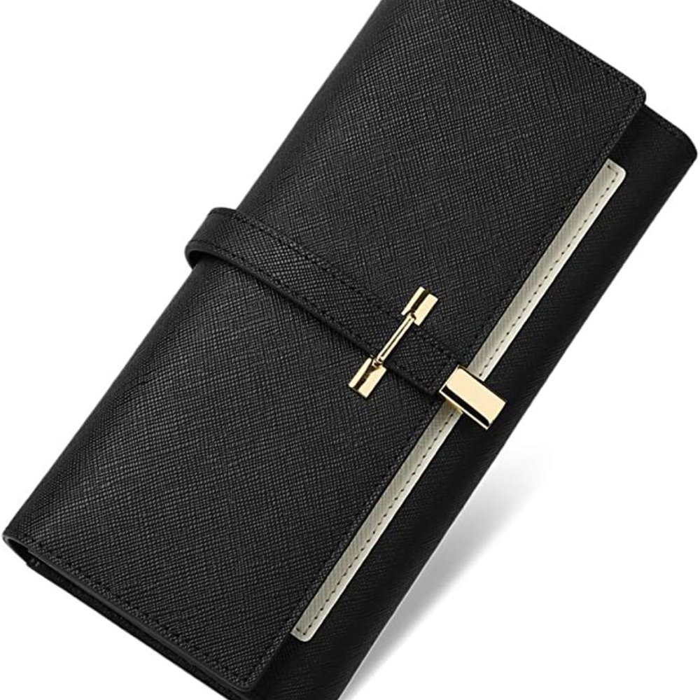 CLUCI Leather Wallet for Women Slim Designer Trifold Ladies Credit Card Holder
